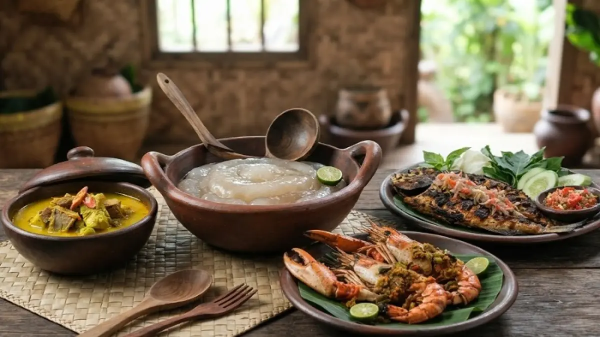 Udang selingkuh khas Wamena punya capit mirip kepiting dan daging lembut. Simak fakta serta olahannya. (Ilustrasi Gemini AI)