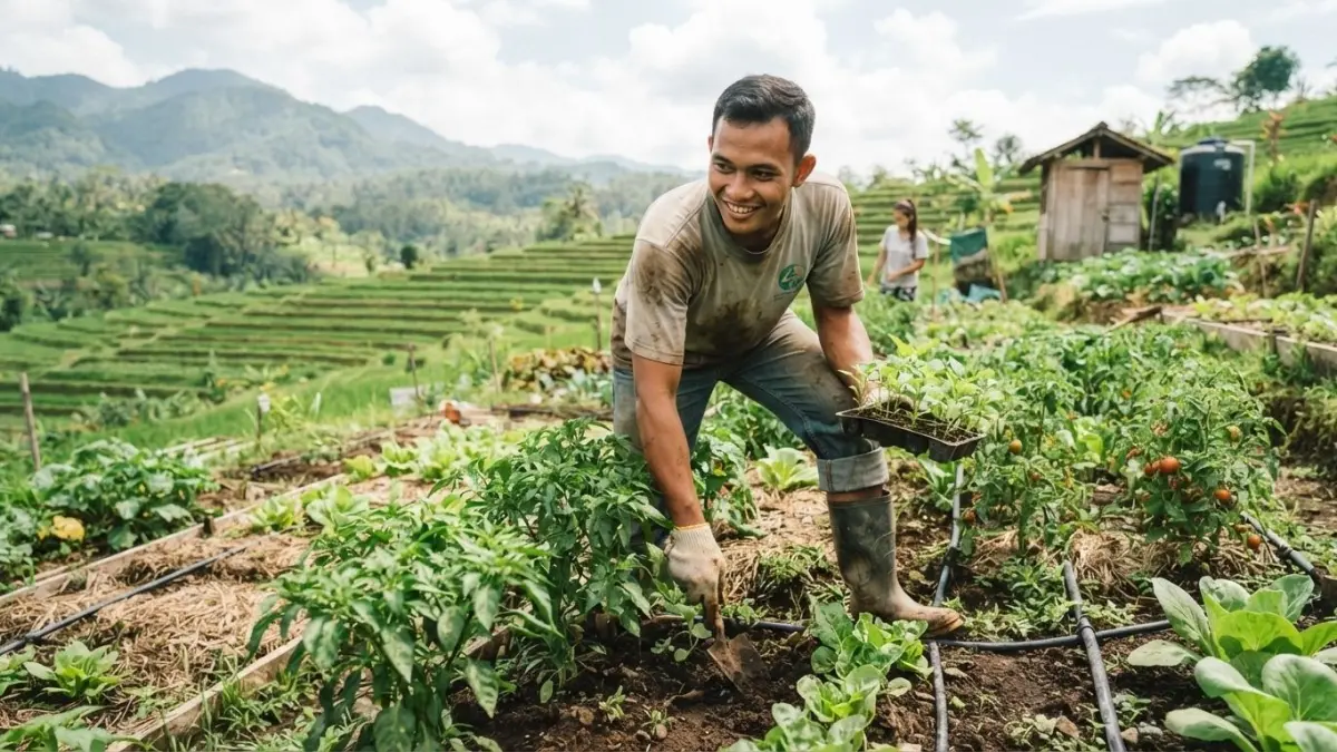 Agribisnis membuka peluang usaha bagi anak muda dari hulu hingga hilir, mulai sarana produksi, budidaya, pengolahan hingga pemasaran.(ILUSTRASI AI)