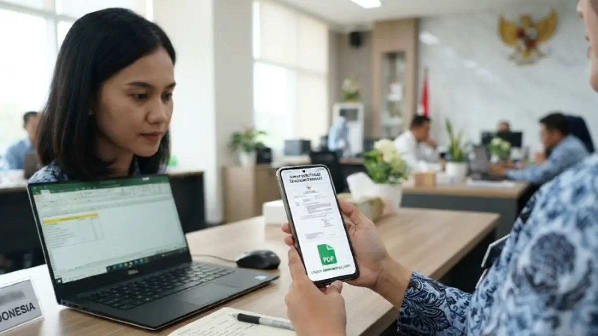 Cara cek SK kenaikan pangkat di MyASN dan unduh PDF kini bisa dilakukan mandiri. Simak langkahnya! (Ilustrasi Gemini AI)