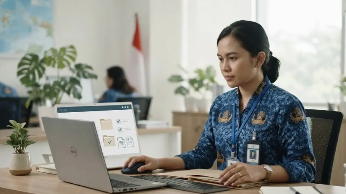MyASN kini bisa digunakan untuk update data pribadi hingga cetak kartu ASN virtual dengan langkah mudah. (Ilustrasi Gemini AI)