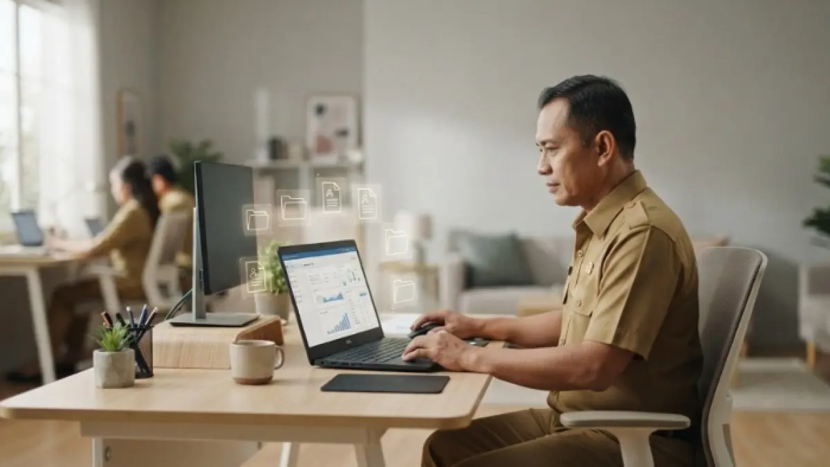 Skor arsip digital MyASN wajib diperhatikan PNS. Cek dokumen, cara upload, dan proses validasinya di sini. (Ilustrasi Gemini AI)