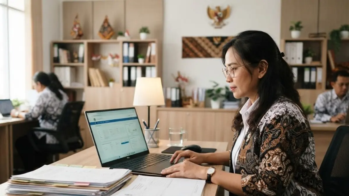 SKTP September 2026 mulai terbit bertahap. Guru perlu cek Info GTK dan validasi data secara berkala. (Ilustrasi Gemini AI)