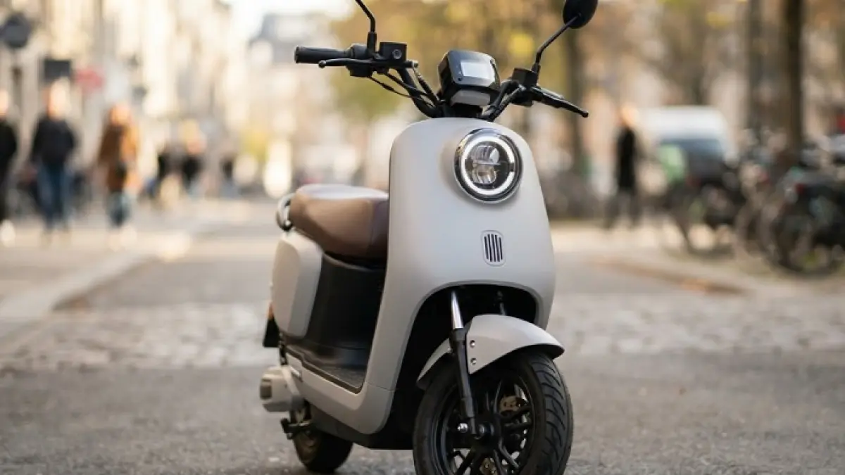 Indomobil E-Motor Adora dibanderol Rp24 jutaan dengan baterai 2,4 kWh dan klaim jarak 130 km. (Ilustrasi Gemini AI)