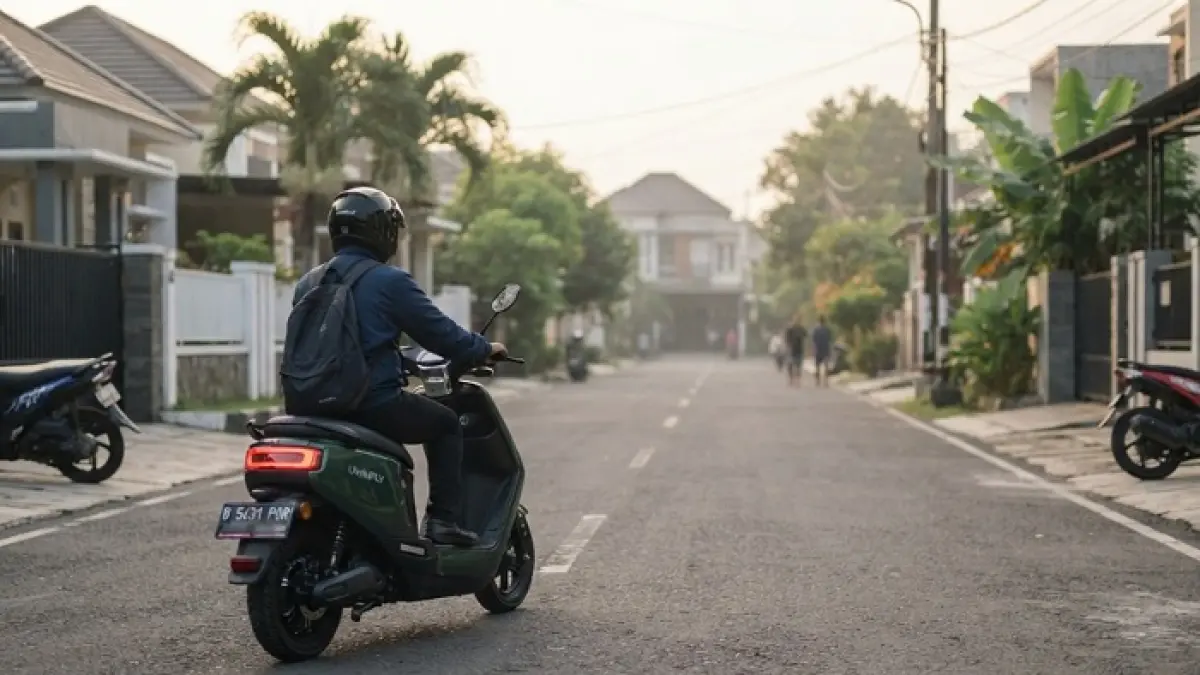 Motor Listrik Uwinfly M110G punya boost 99 km/jam dan jarak 100 km. Simak fitur pintarnya! (Ilustrasi Gemini AI)