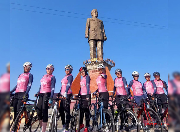 SEMANGAT: Lucy Dika Putri rutin gowes bersama rekan-rekannya. Dia merasakan manfaat besar dari olahraga tersebut. (FOTO-FOTO: LUCY DIKA PUTRI FOR RADAR BLITAR)
