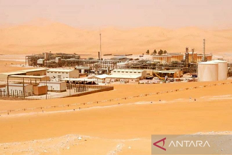 Menzel Ledjmet Nord (MLN) Oil Field Aljazair, lapangan migas pertama yang dioperasikan Pertamina di luar negeri. (ANTARA/HO-Pertamina/aa.)