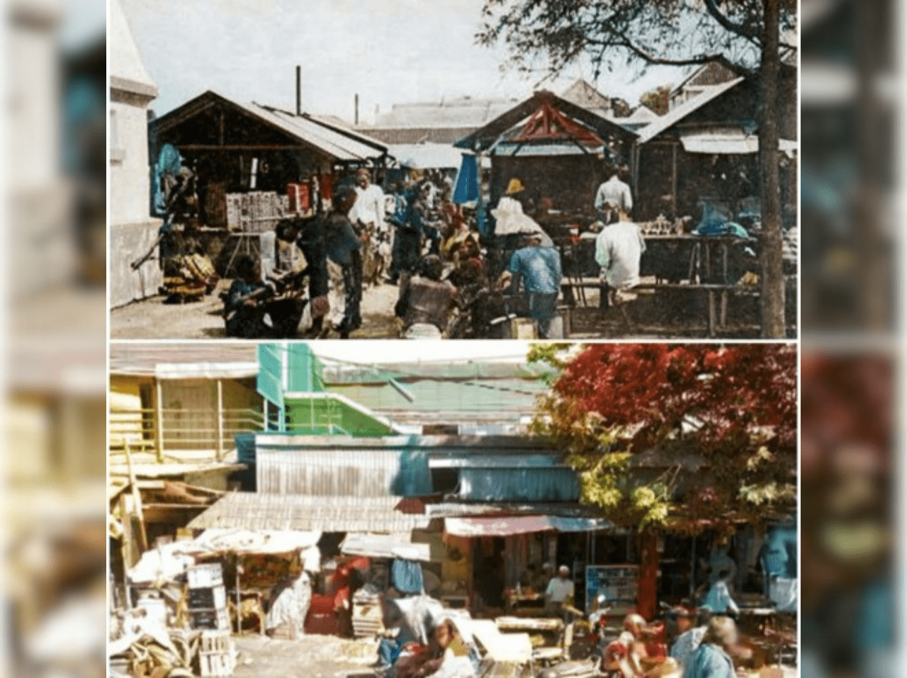 TETAP EKSIS: Wajah Pasar Pegirian dahulu dengan era modern saat ini. (ISTIMEWA)