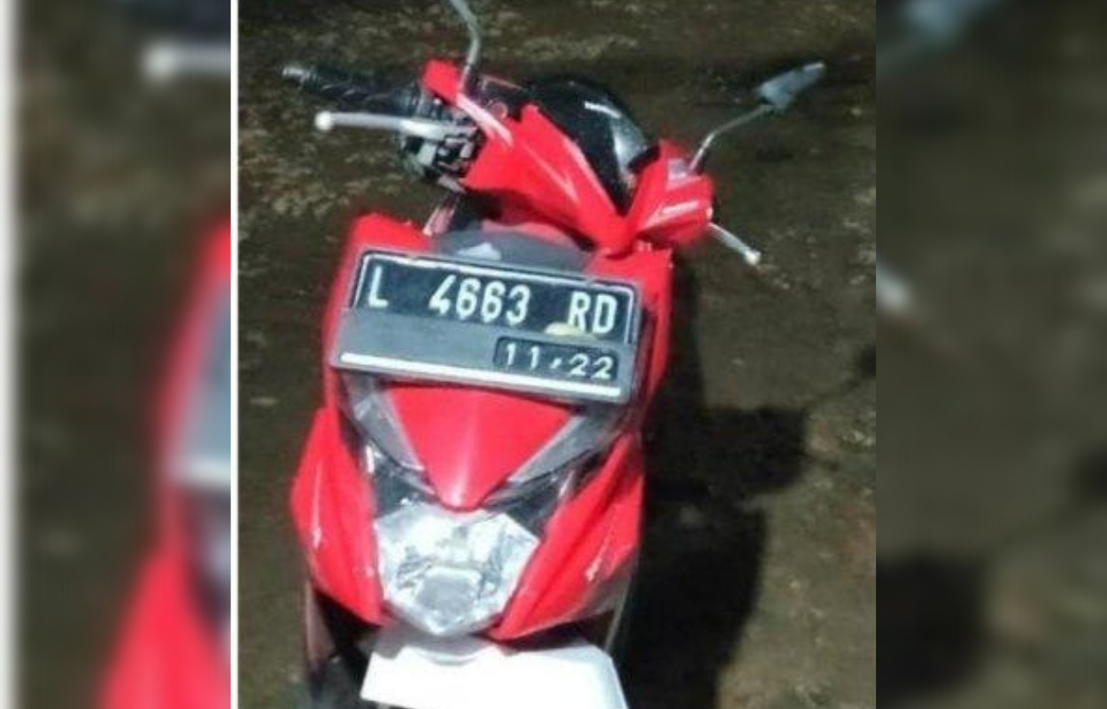 AMBLAS: Motor milik Achmad Sufi sebelum dicuri.