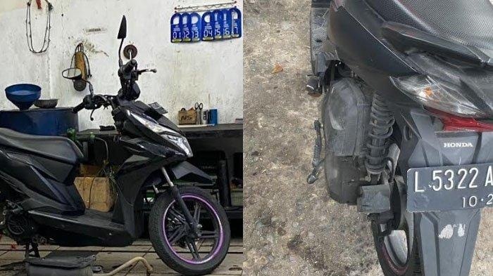 AMBLAS: Motor milik Annisa sebelum dicolong di Jalan Petemon Timur. (ISTIMEWA)