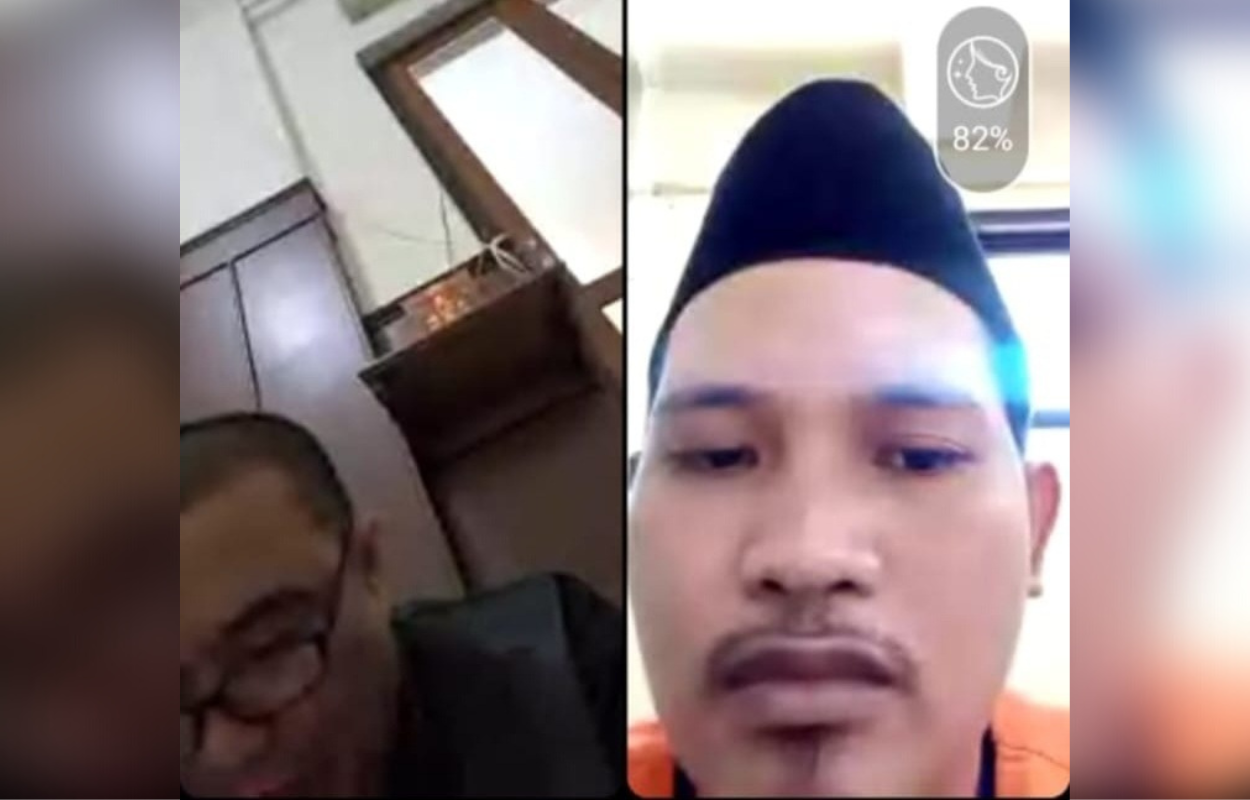 PEMAIN LAMA: Dhakir Afandi Ardiansah Saputra disidangkan secara daring. (ISTIMEWA)