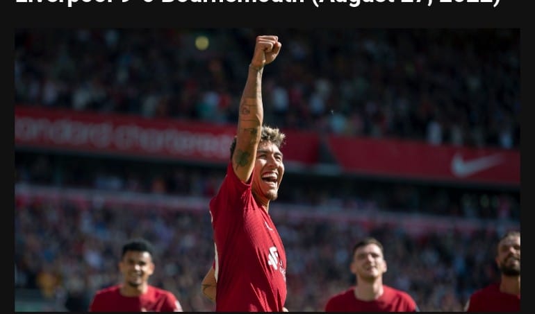 BINTANG: Roberto Firmino jadi bintang Liverpool saat menghajar Bournemouth. (DAILYMAIL)