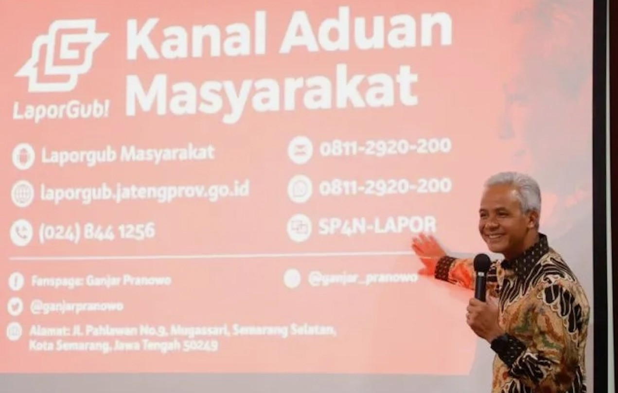 EFEKTIF: LaporGub! merupakan sistem yang diciptakan Ganjar Pranowo selama memimpin Jawa Tengah untuk menampung dan mengatasi persoalan masyarakat. (Foto : Humas Pemprov Jateng)