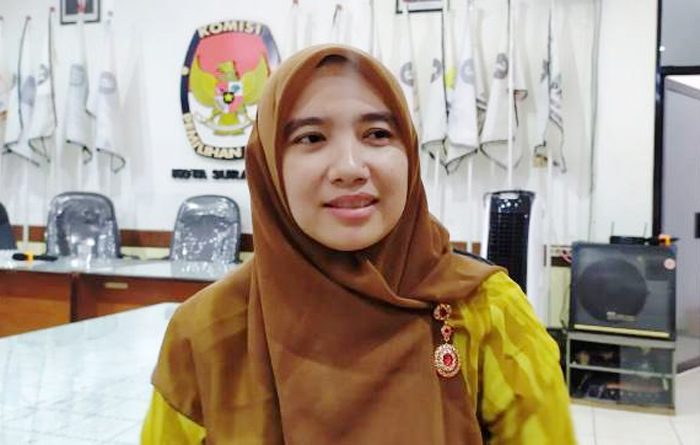 Komisioner Divisi Perencanaan, Data, dan Informasi KPU Kota Surabaya Naafilah Astri Swarist .