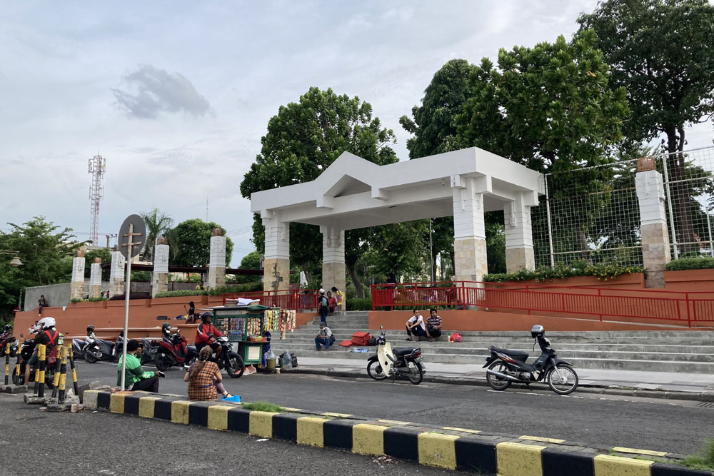 TAMAN PRESTASI: Revitalisasi Taman Prestasi yang akan dijadikan museum outdoor dan monumen mobil Brigadir Jenderal Aubertin Walter Sothern (A.W.S) Mallaby.