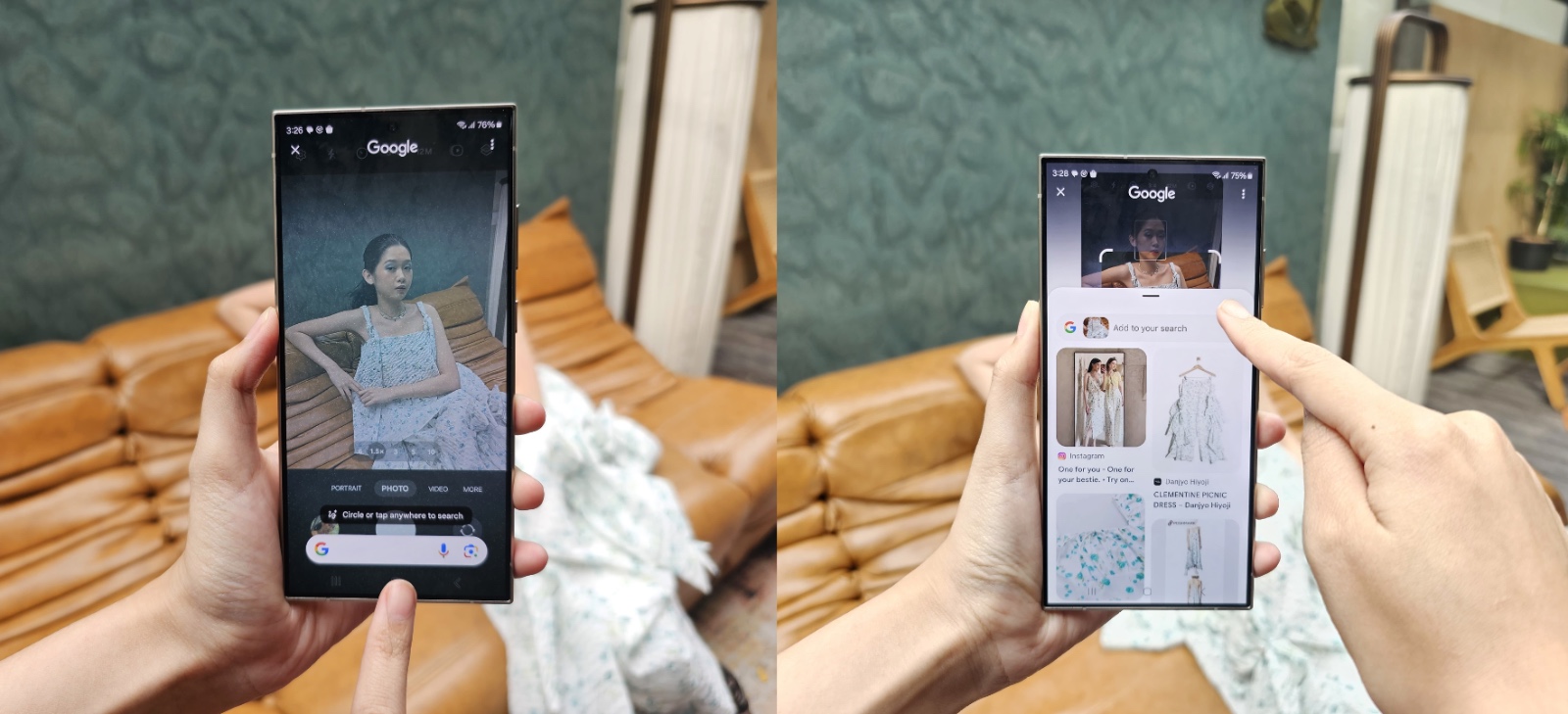 Kini mendapat inspirasi dan referensi fashion menjadi lebih mudah dengan Circle to Search with Google