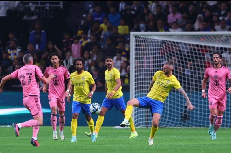 Al Nassr melumat Inter Miami dengan skor telak 6-0 dalam laga uji coba bertajuk Riyadh Season Cup di Kingdom Arena, Riyadh pada Jumat (02/2/2024).