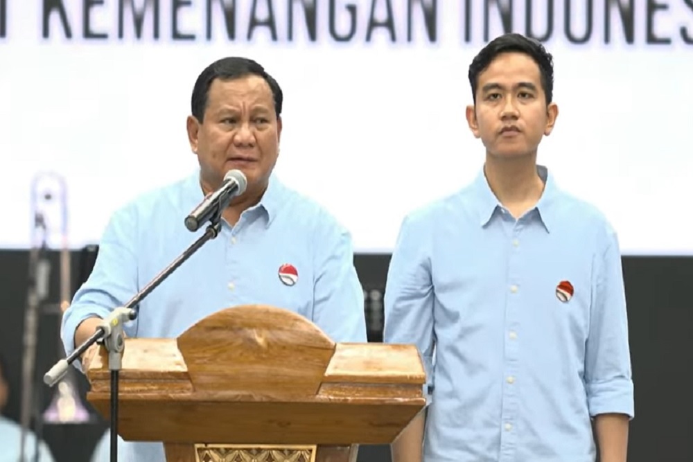 SATU PUTARAN: Pasangan nomor urut 2, Prabowo Subianto dan Gibran Rakabuming Raka.