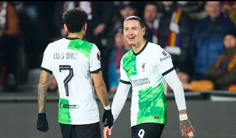 Darwin Nunez jadi bintang saat Liverpool hempaskan Sparta Praha.