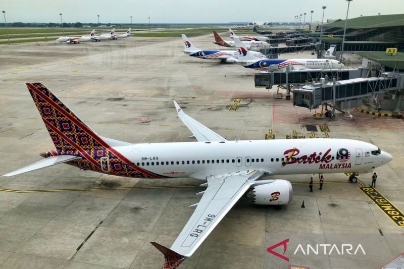 Pesawat Batik Air di Bandara Internasional Kuala Lumpur, Kamis (4/8/2022).