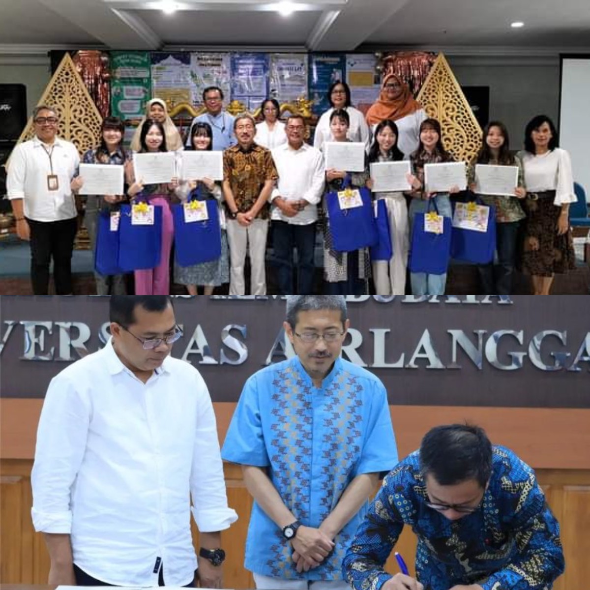Sejumlah mahasiswa Chuo University Jepang mengikuti pertukaran mahasiswa di FIB Universitas Airlangga.