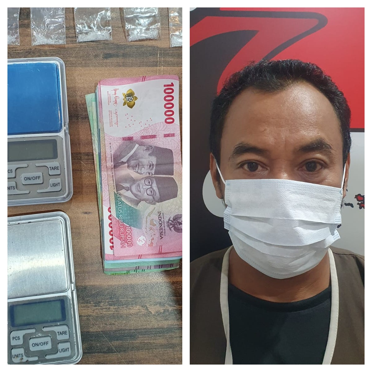 Pria asal Prigen diamankan bersama barang bukti kasus sabu.