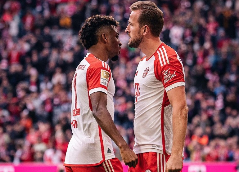 Kingsley Coman (kiri) dan Harr Kane siap berlaga di Der Klassiker lawan Borussia Dortmund.