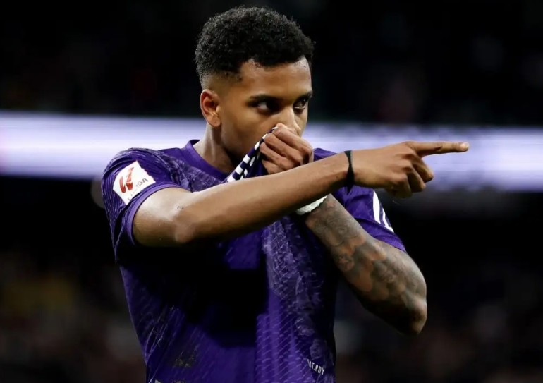 DUA GOL: Rodygro bawa Real Madrid ke puncak klasemen.