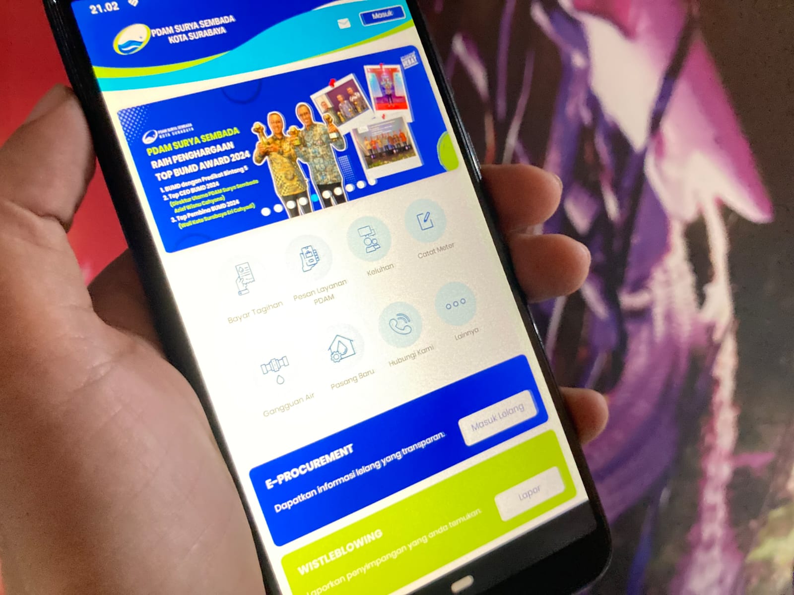 Aplikasi pelayanan milik PDAM Surya Sembada, Customer Information System (CIS).