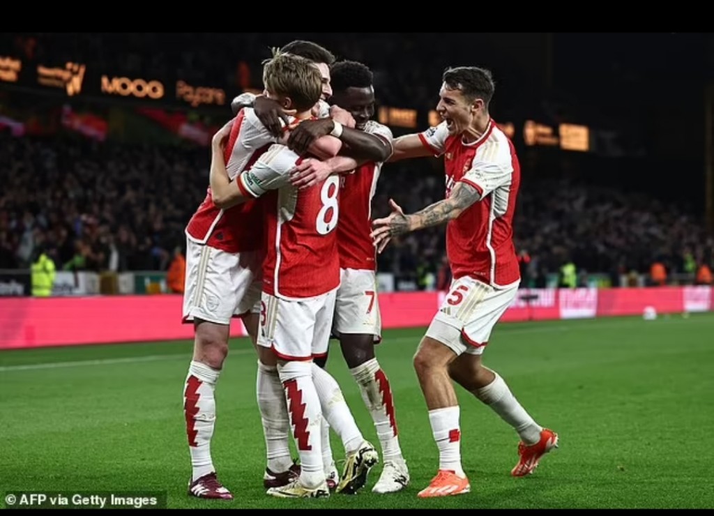 Kemenangan ini mengangkat The Gunners ke puncak klasemen liga, meskipun Man City dan Liverpool masih memiliki beberapa pertandingan tersisa