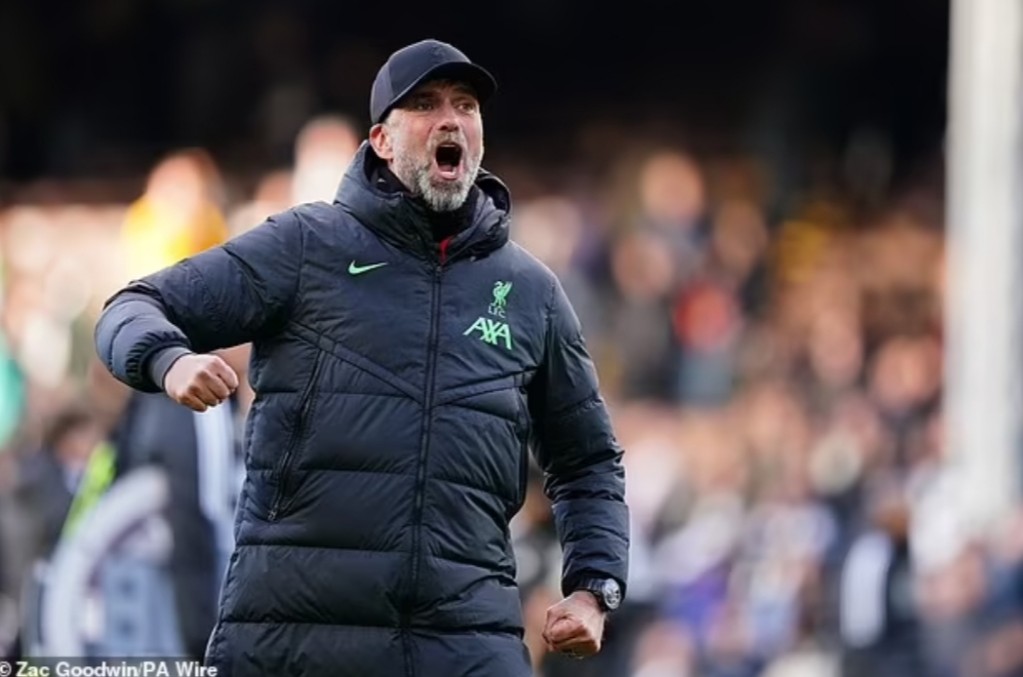 Luapan kegembiraan Jurgen Klopp usai Liverpool menang.
