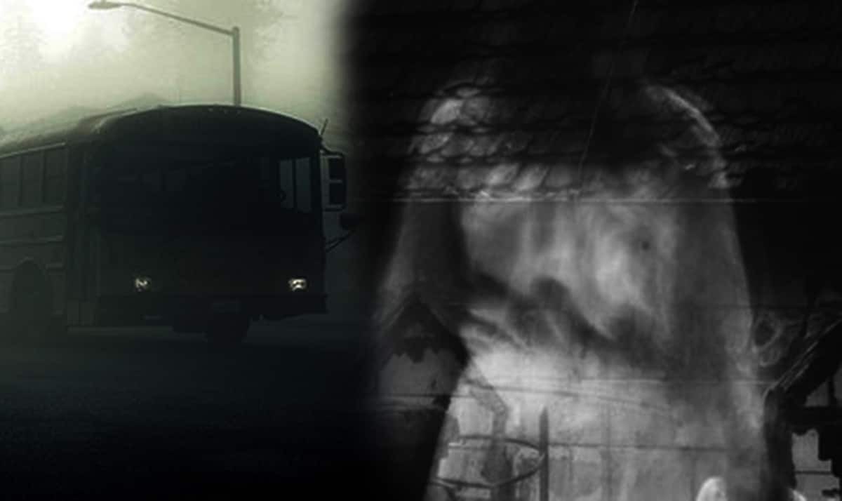 Ilustrasi bus berhantu.