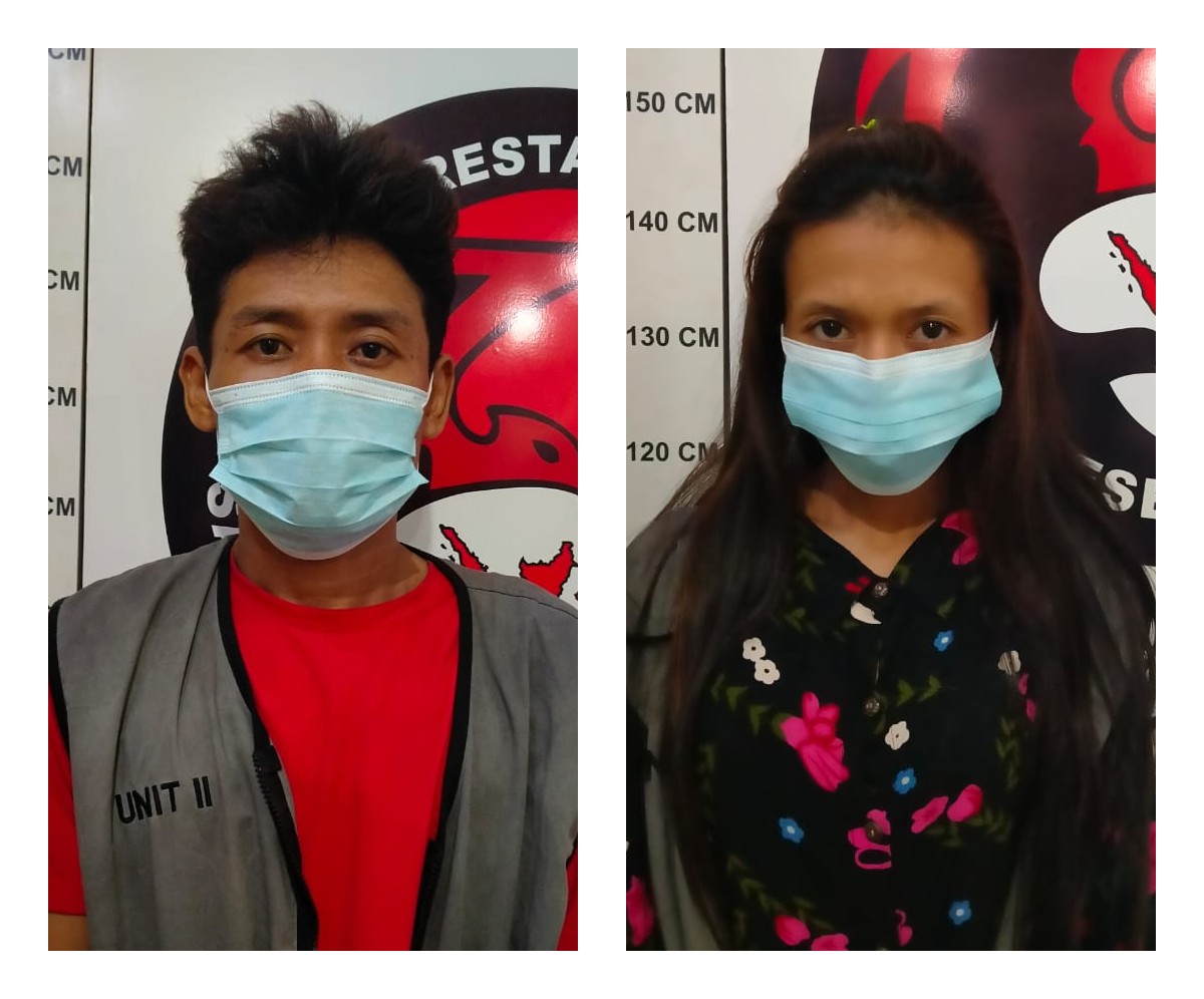 Pasutri warga Tembok Dukuh, Surabaya, ketahuan menyimpan pil LL di Entalsewu, Sidoarjo (IST).