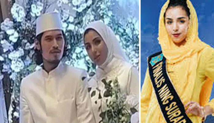 BAHAGIA: Vrizha resmi menikah dengan Sausan Sabrina, mantan finalis Ning Surabaya 2021.