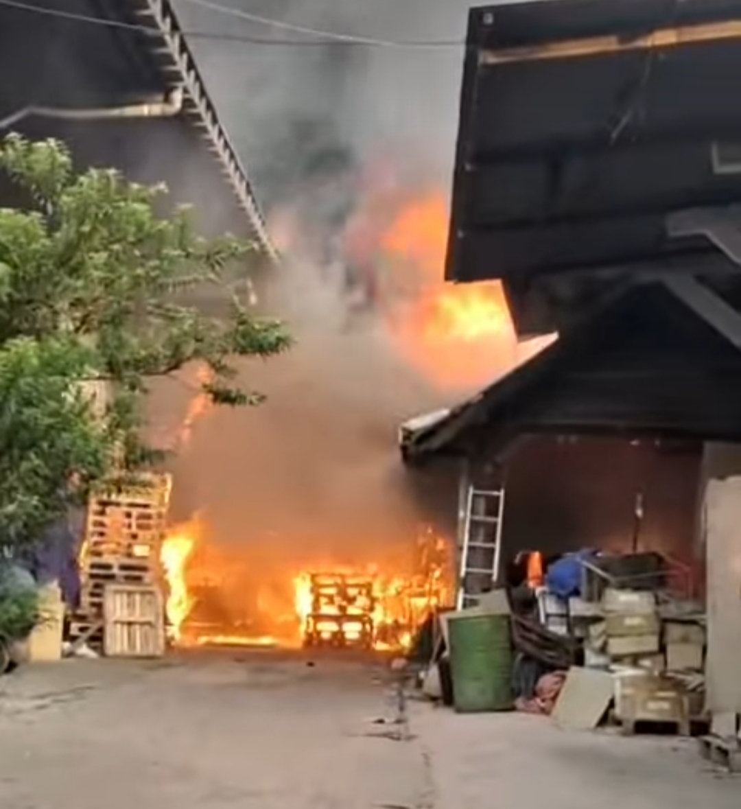 Kebakaran gudang percetakan di kawasan Simo Katrungan, Surabaya (IST).
