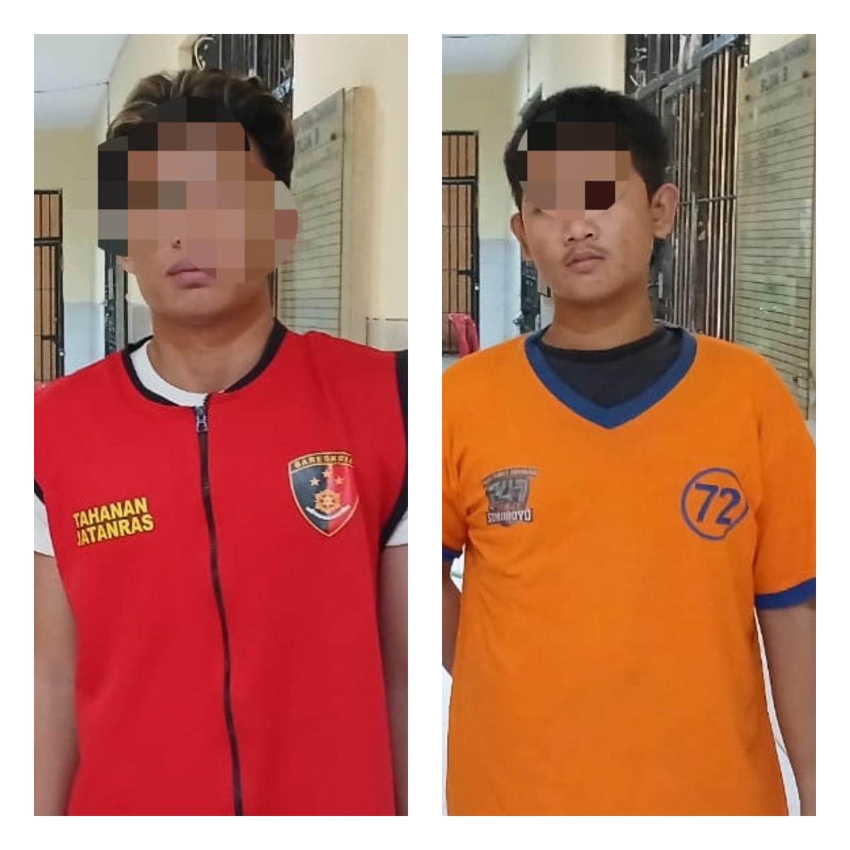 Dua tersangka kasus rudapaksa diamankan di Polrestabes Surabaya (IST).