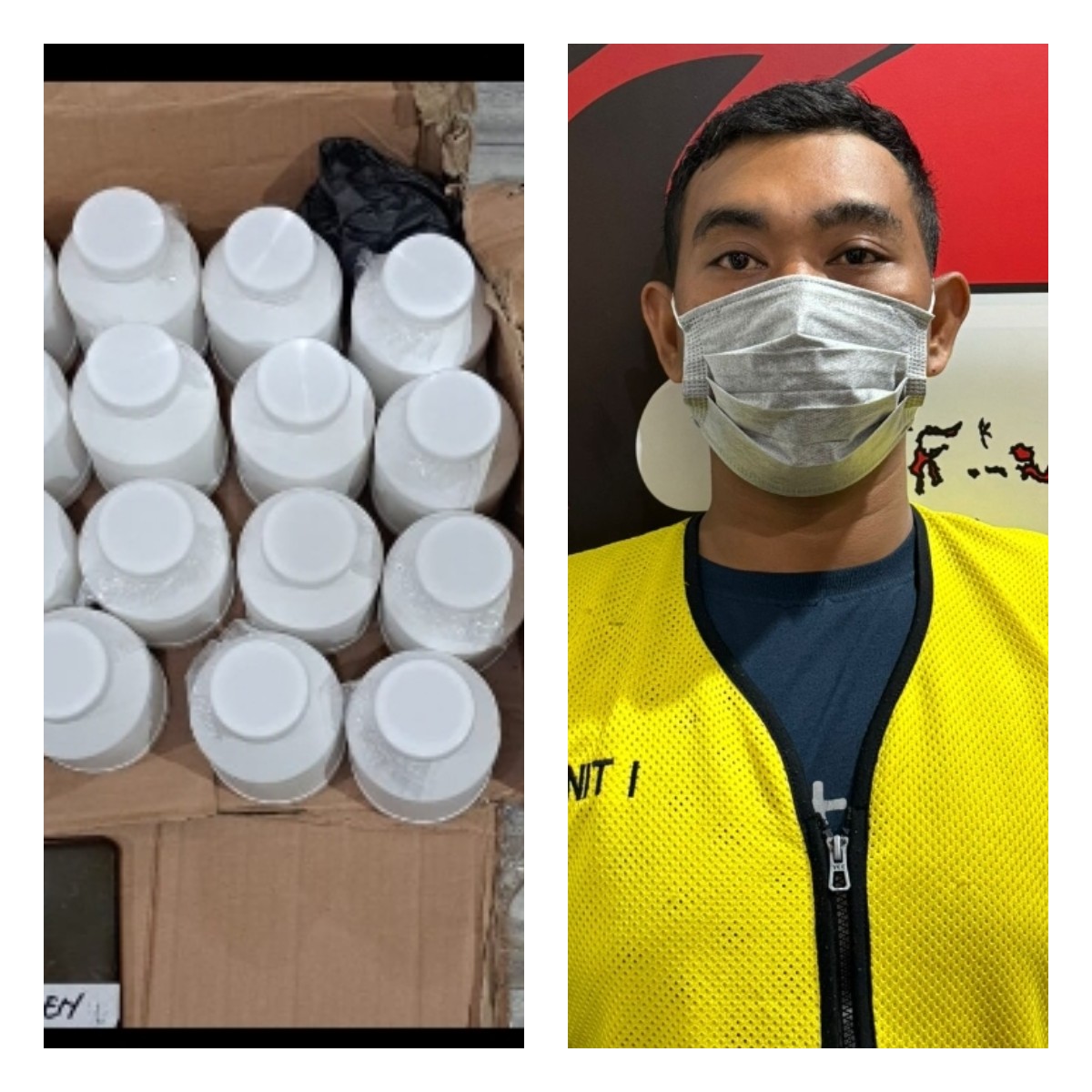 Tersangka AP diamankan bersama ribuan butir pil LL (IST).