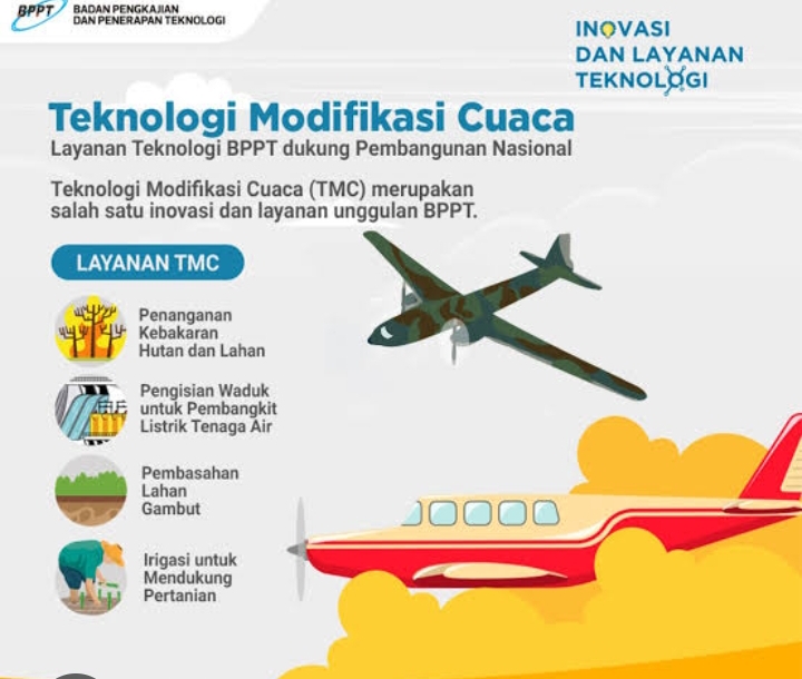 Operasi modifikasi cuaca sering dilakukan di tanah air untuk mengatasi kekeringan (ist).