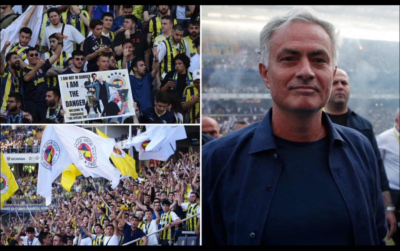 Jose Mourinho mendapat sambutan hangat dari suporter Fenerbahce.
