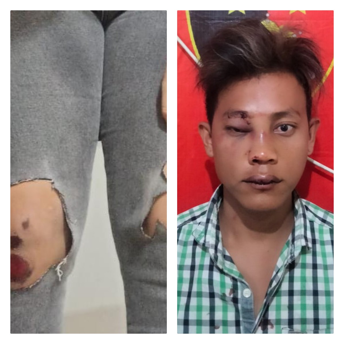 Tersangka Fahmi saat diamankan Polsek Sukolilo sesudah dihajar massa di Jalan Menur Surabaya. Ia mengaku kenal korban lewat Tinder (IST).