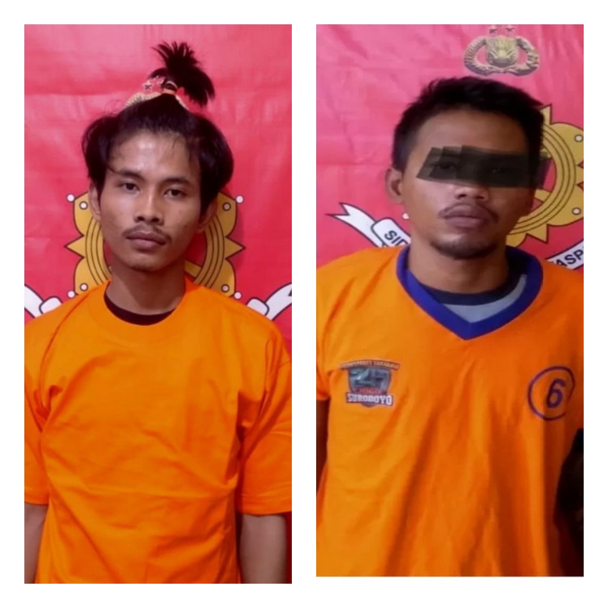 Tersangka M Ilham (kiri) dan Kiki Ananda Setya diamankan di Mapolsek Lakarsantri (IST).