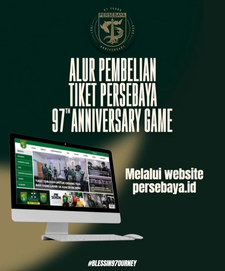 Alur pembelian tiket melalui website persebaya.id