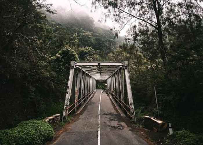 Jembatan Cangar di tengah hutan R Soeryo Mojokerto menyimpan kesan mistis dan angker.