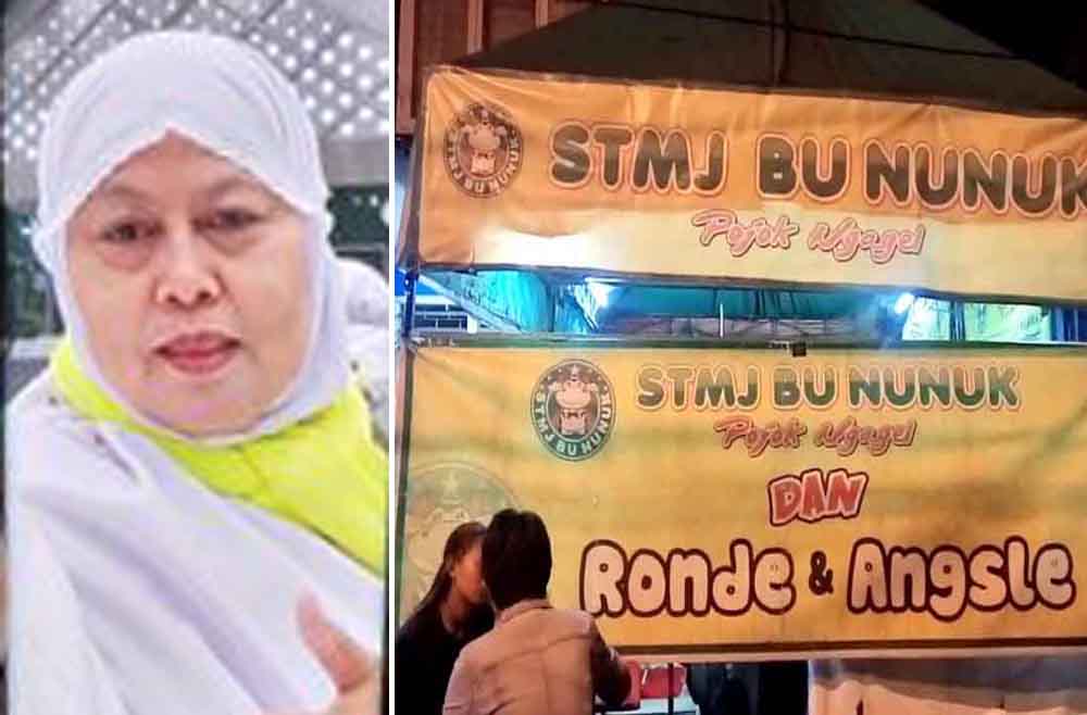 Nunuk Widayati dan kedai STMJ Bu Nunuk yang legendaris di kawasan Ngagel Jaya Selatan Surabaya.