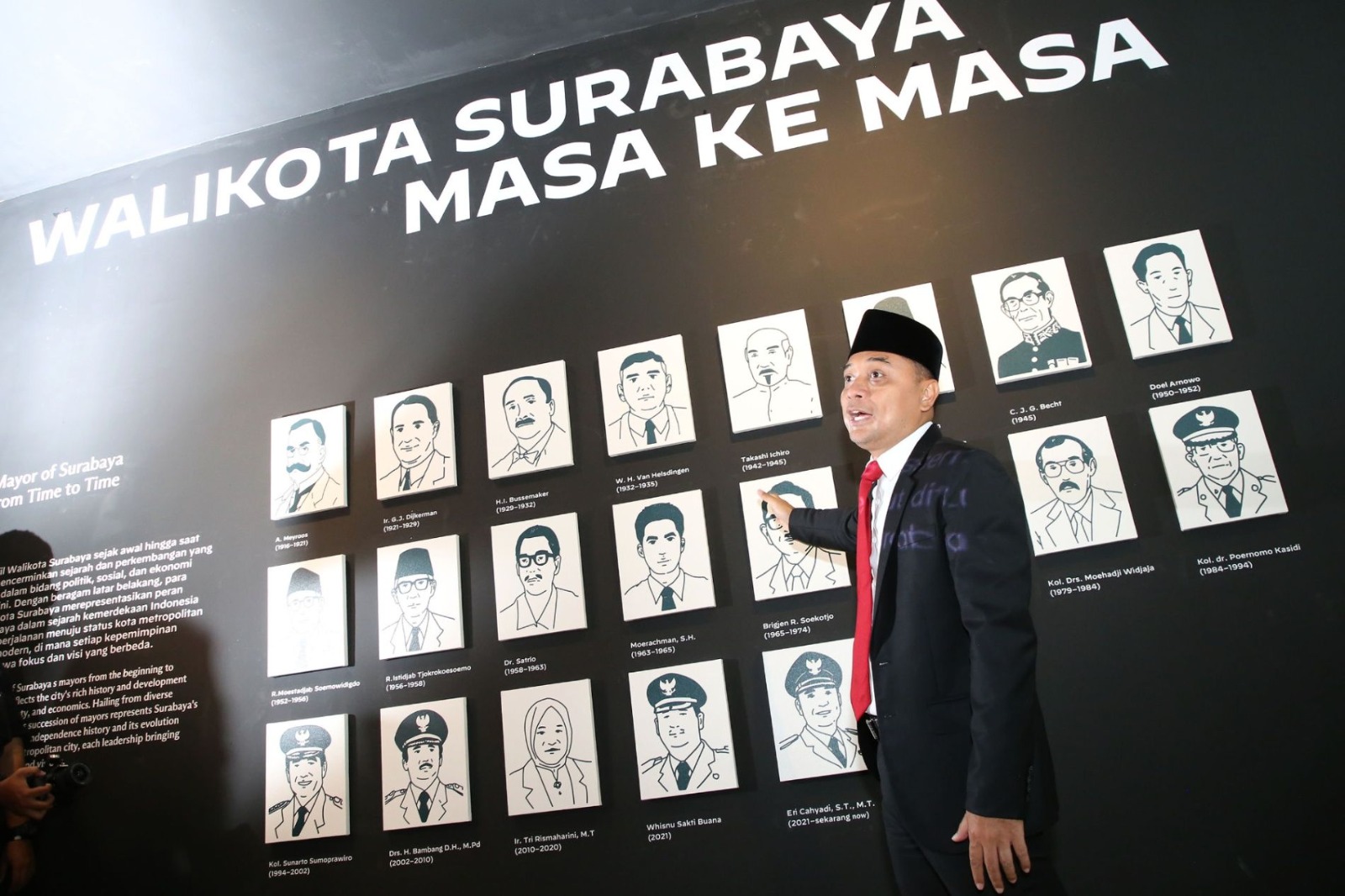 Wali Kota Surabaya saat meresmikan Museum Kota Surabaya dengan koleksi baru yang ditampilkan.