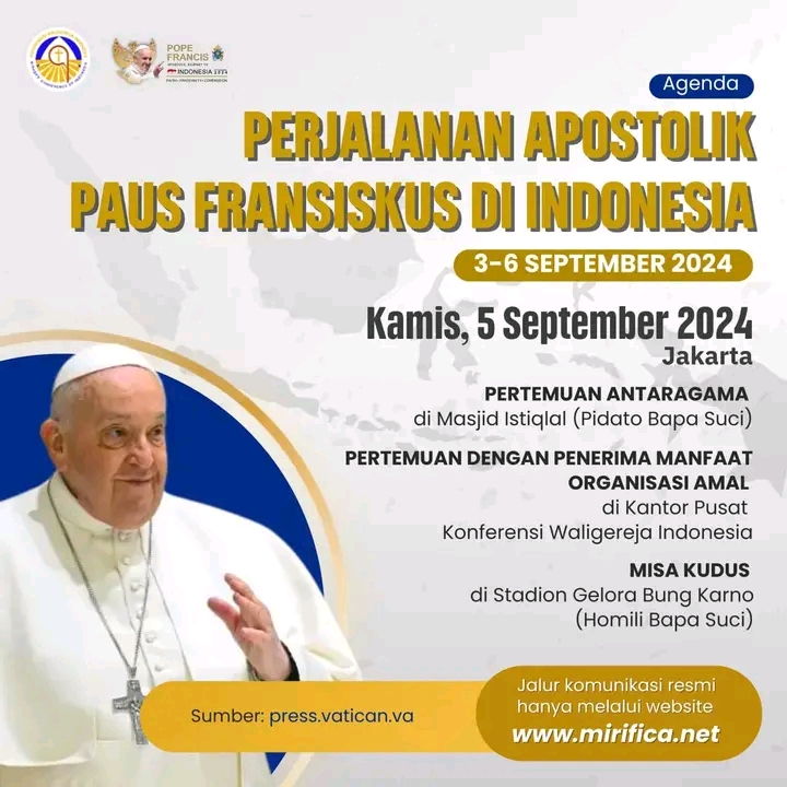 Salah satu agenda utama kunjungan Paus Fransiskus ke Indonesia adalah misa agung di GBK Jakarta pada Kamis 5 September 2024. (IST)