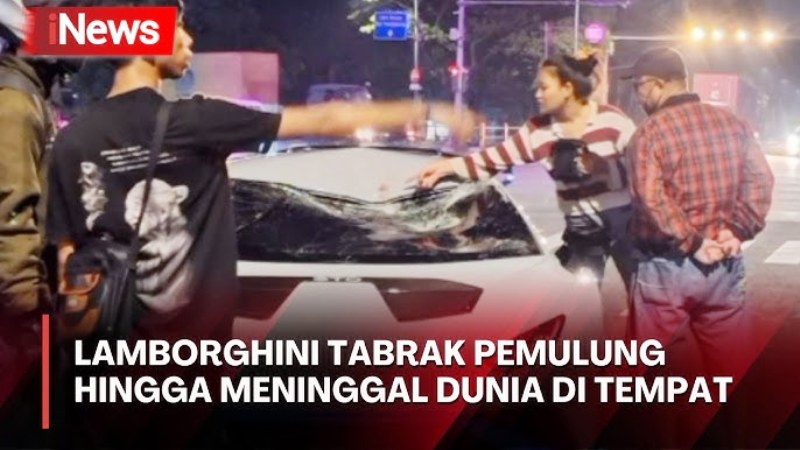 NAHAS: Lamborghini Huracan  dikendarai RK yang menabrak seorang  pemulung.