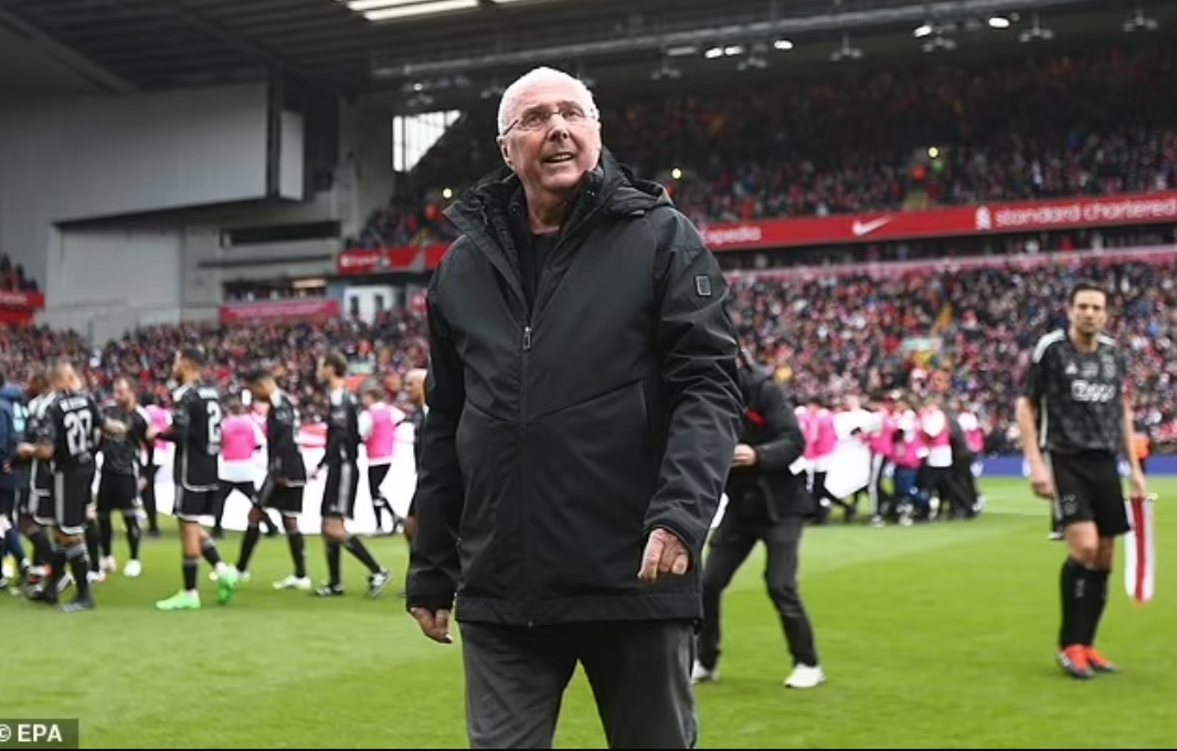 Sven-Goran Eriksson pada pertandingan antara Liverpool dan Ajax Legends di Anfield pada tanggal 23 Maret