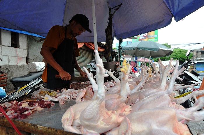 JUALAN: BPS Jawa Timur menyebut daging ayam ras menjadi penyumbang utama deflasi di bulan Agustus 2024.