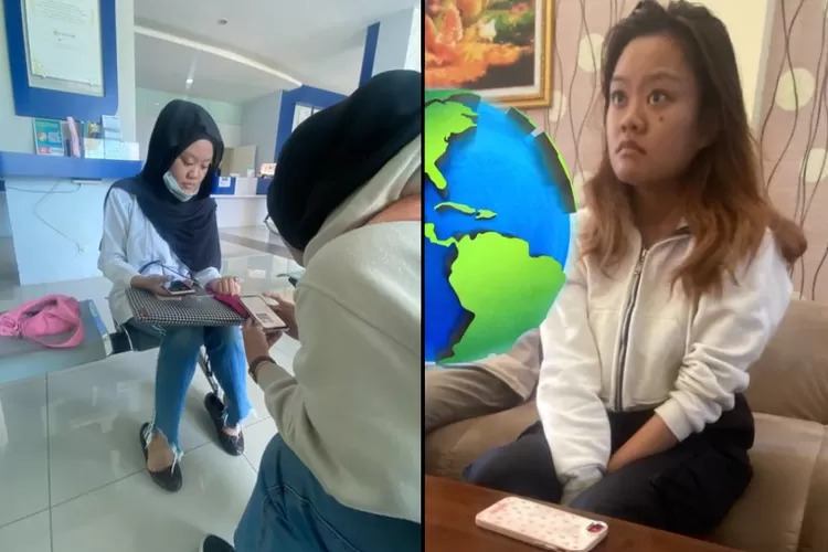 Puji Cipta Lestari saat dipertemukan dengan korban penipuannya di kampus.
