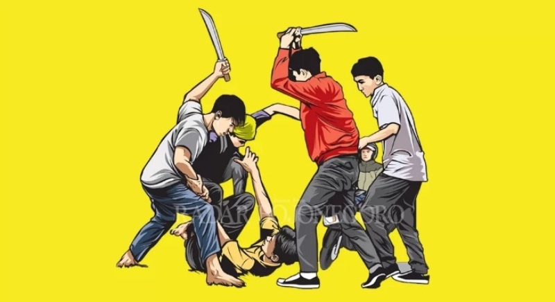 Ilustrasi pengeroyokan dengan senjata tajam.